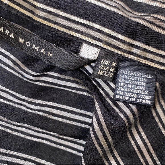 Zara silver metallic stripe blouse - Picture 2 of 6